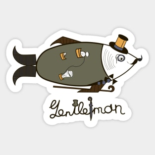 Fish gentleman Sticker